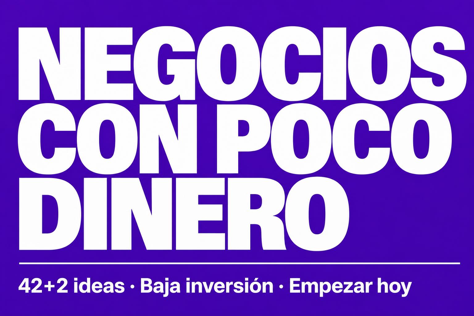 42+2 buenos negocios para empezar con poco dinero